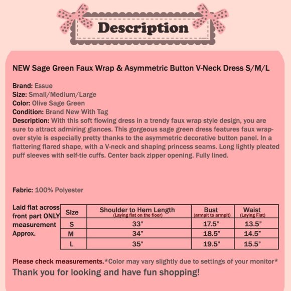 Olive Sage Green Faux Wrap Asymmetric Button Dress - Picture 8 of 8